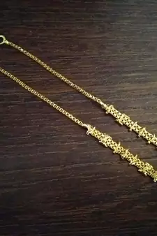  Designer 1 line gold bridal earchain or ear support earrings for wedding