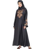Grey embroidered nida abaya