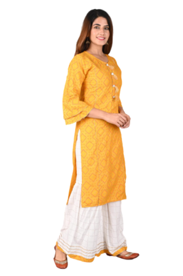 Yellow Kurti White Sharara 1