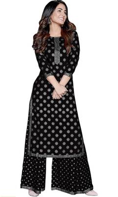  Black Printed Kurti Plazoo 1