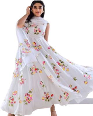  White Kurti With Duptta 1