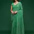 Mint green Thread and multiple sequins embroidered Georgette Designer Saree