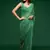 Mint green Thread and multiple sequins embroidered Georgette Designer Saree