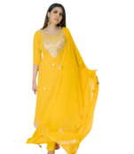  Yellow Kurti Pant Duptta