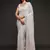 Pearl white Thread and multiple sequins embroidered Georgette Designer Saree