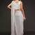 Pearl white Thread and multiple sequins embroidered Georgette Designer Saree