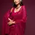 Hot pink Thread and multiple sequins embroidered Georgette Designer Saree