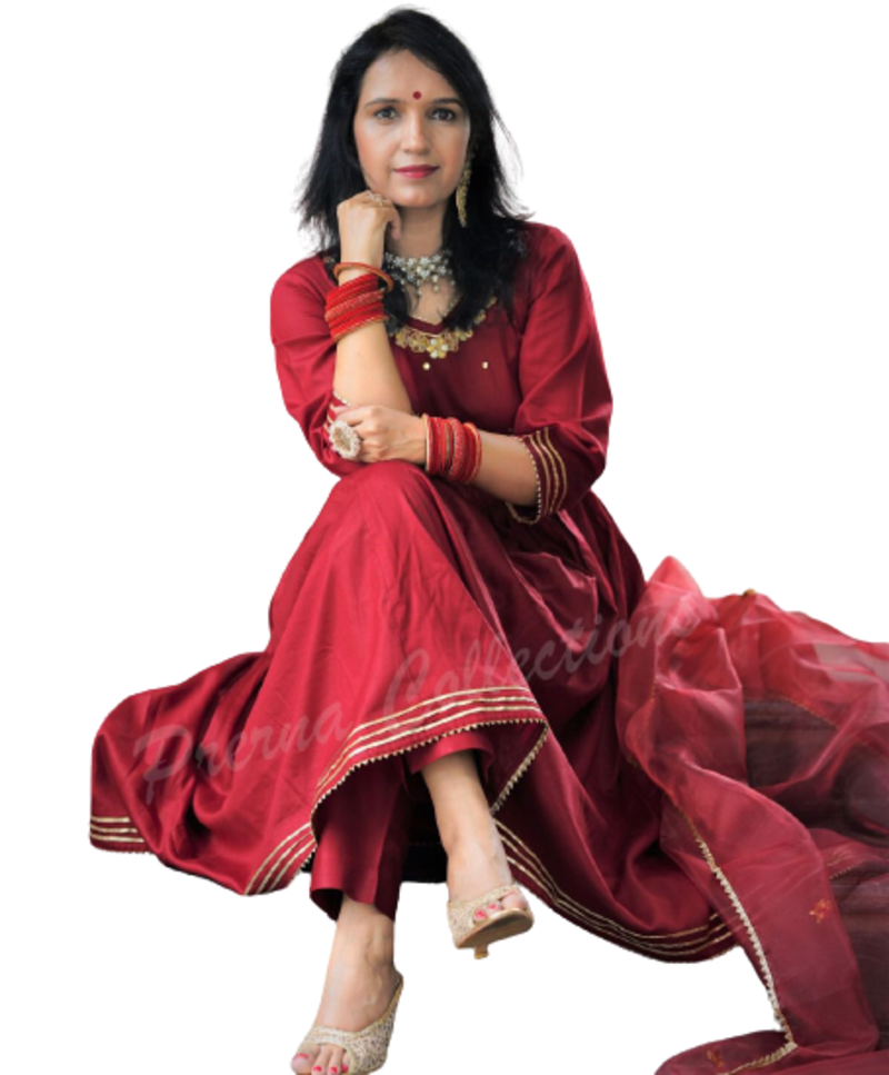  Maroon Anarkali Kurti