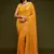 Honey yellow Thread and multiple sequins embroidered Georgette Designer Saree
