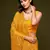 Honey yellow Thread and multiple sequins embroidered Georgette Designer Saree