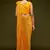 Honey yellow Thread and multiple sequins embroidered Georgette Designer Saree