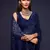 Blush blue Thread and multiple sequins embroidered Georgette Designer Saree