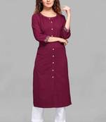 Wine embroidered cotton embroidered-kurtis
