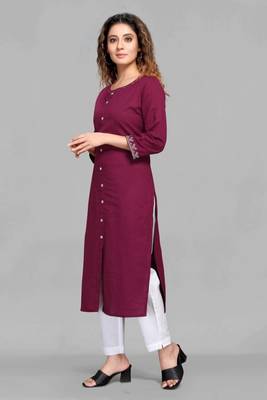 Wine embroidered cotton embroidered-kurtis 4