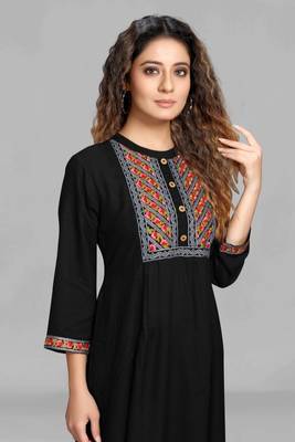 Black embroidered rayon embroidered-kurtis 2
