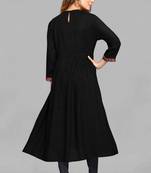 Black embroidered rayon embroidered-kurtis