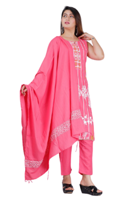  Pink Printed Kurti Pant 1