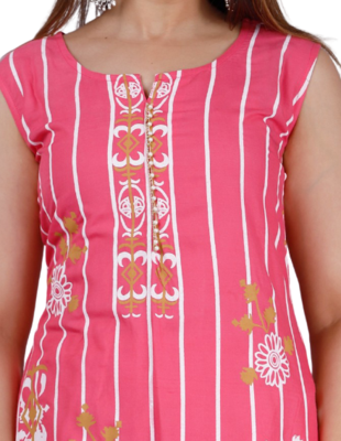  Pink Printed Kurti Pant 2