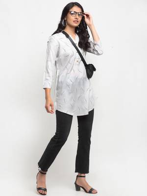 Grey printed rayon kurtas-and-kurtis 3