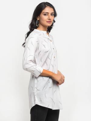 Grey printed rayon kurtas-and-kurtis 4