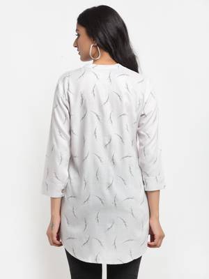 Grey printed rayon kurtas-and-kurtis 5