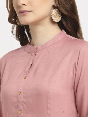 Pink plain rayon kurtas-and-kurtis 5