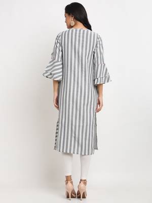 Grey embroidered cotton kurtas-and-kurtis 4