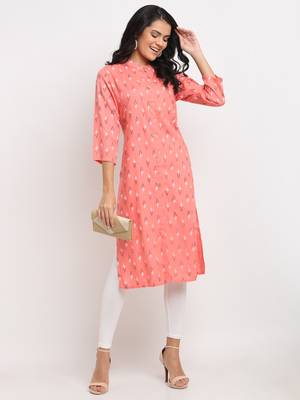Peach woven rayon kurtas-and-kurtis 2