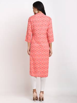 Peach woven rayon kurtas-and-kurtis 4