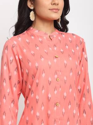 Peach woven rayon kurtas-and-kurtis 5