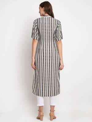 Beige printed linen kurtas-and-kurtis 3