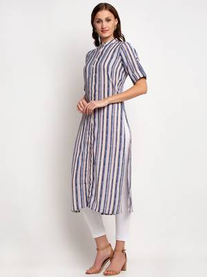 Grey printed linen kurtas-and-kurtis 2