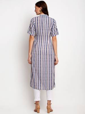 Grey printed linen kurtas-and-kurtis 3