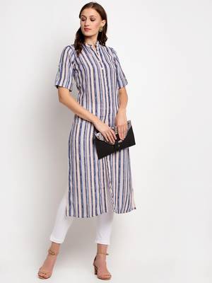 Grey printed linen kurtas-and-kurtis 4