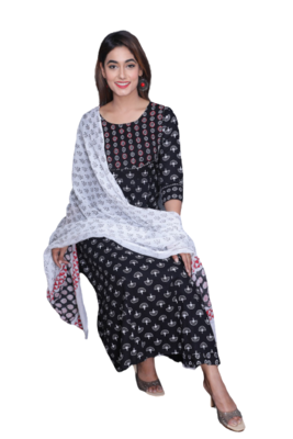 RF 1219 Black& White Kurti Set 1