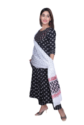RF 1219 Black& White Kurti Set 2