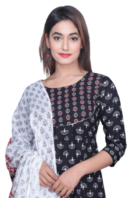 RF 1219 Black& White Kurti Set 4