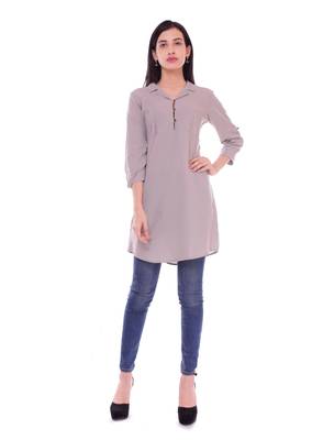 Grey plain crepe party-tops 1