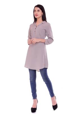 Grey plain crepe party-tops 2