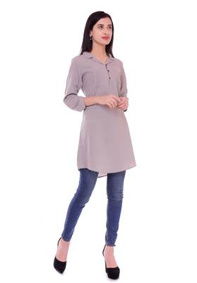 Grey plain crepe party-tops 3