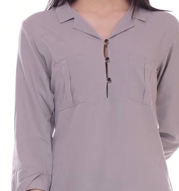 Grey plain crepe party-tops 5
