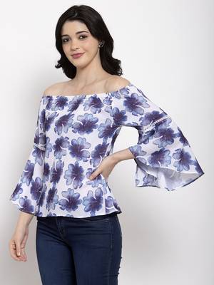 White printed crepe party-tops 2