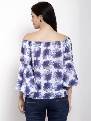 White printed crepe party-tops 4