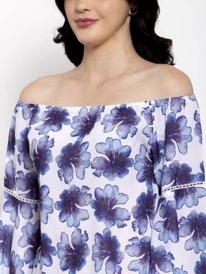 White printed crepe party-tops 5