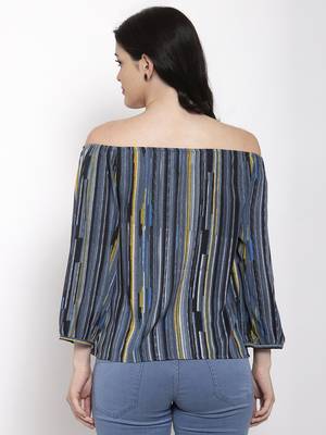 Grey printed crepe party-tops 4