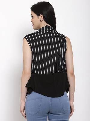 Black printed crepe party-tops 4