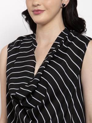 Black printed crepe party-tops 5