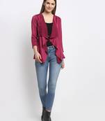 Purple plain silk blend party-tops