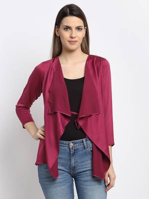 Purple plain silk blend party-tops 3