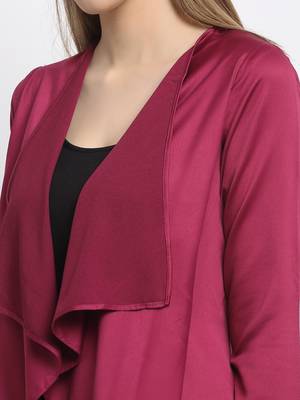 Purple plain silk blend party-tops 5
